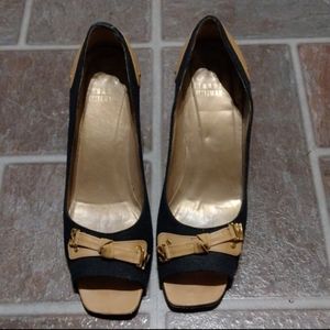 Stuart Weitzman denim jeans square toe pump size 6.5